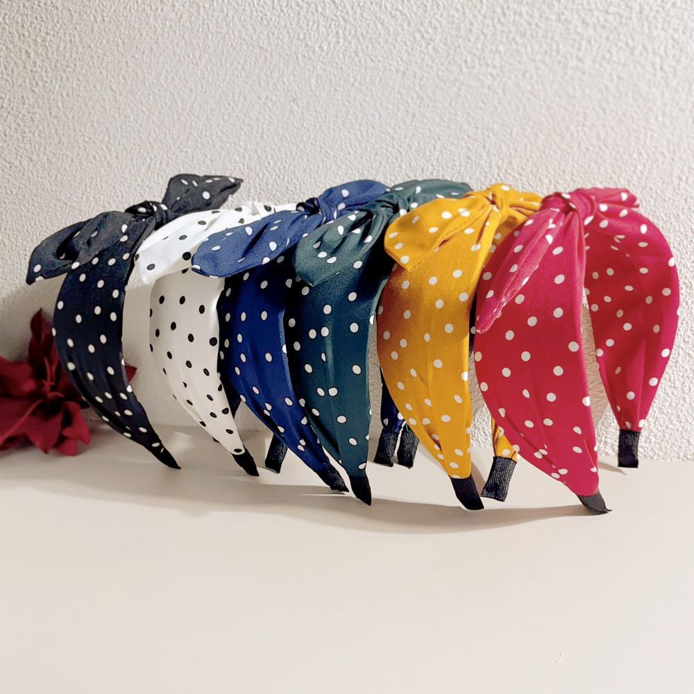 Vintage Fashion Wholesale - Boho Dots Wide Hair Bands for