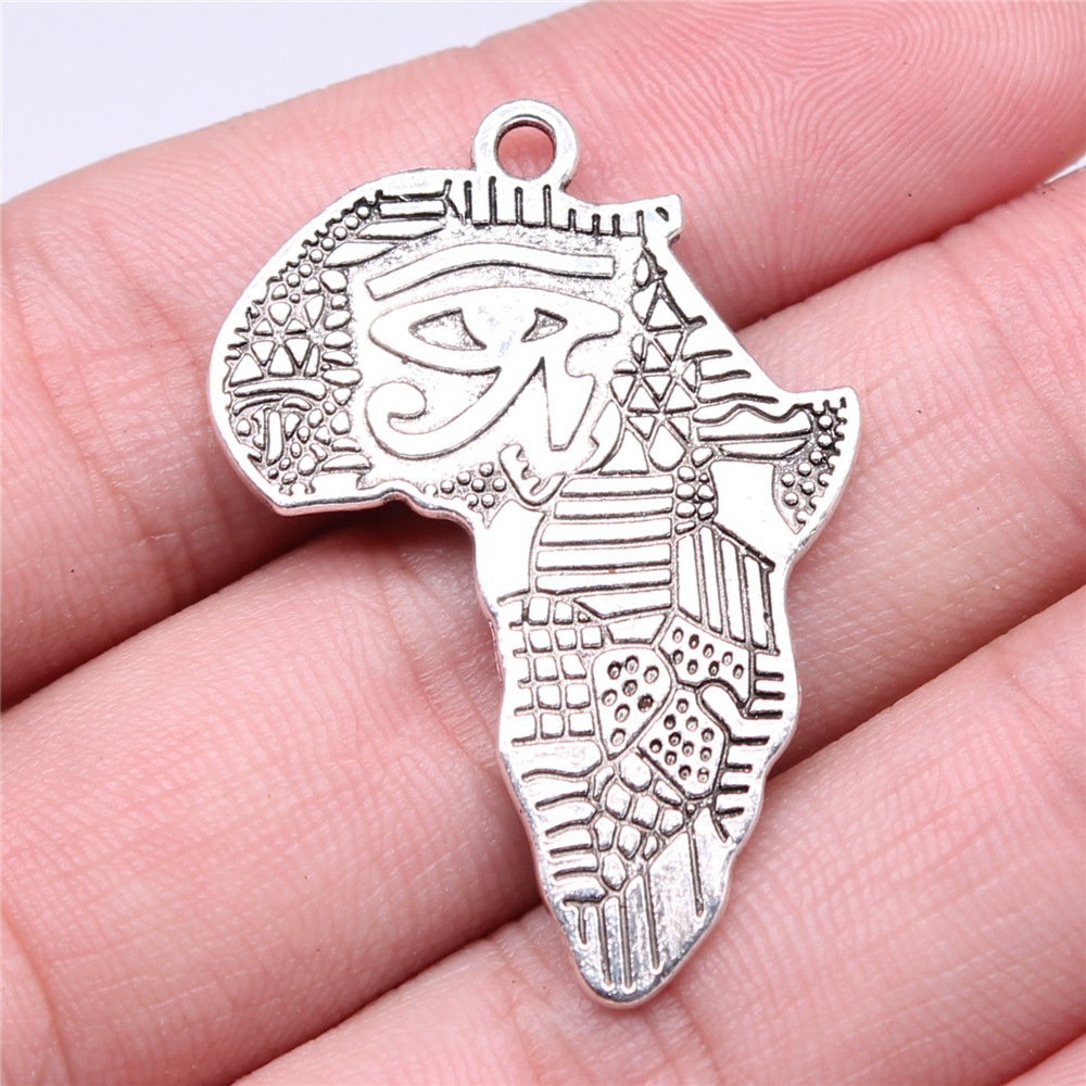 Vintage Fashion Wholesale - 5pcs 40x28mm Antique Silver Color Africa
