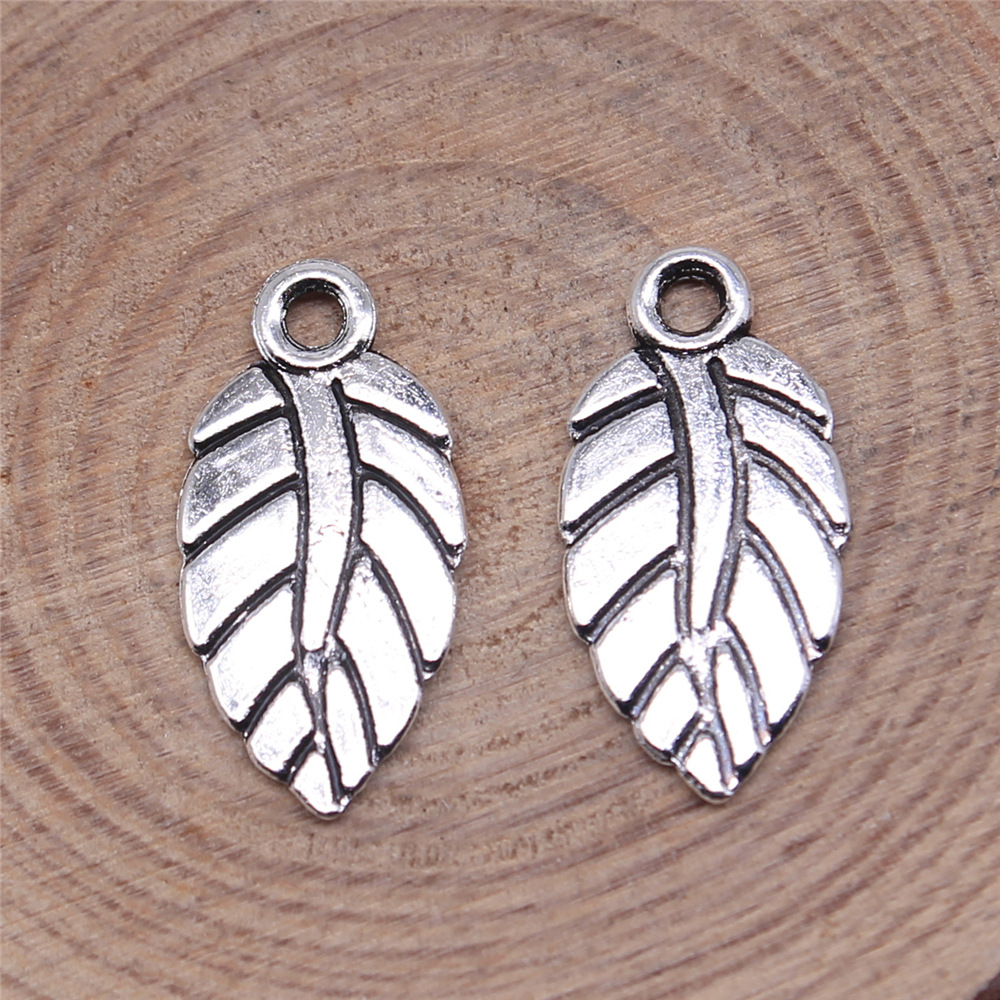 Vintage Fashion Wholesale - 80pcs 19x10mm(0.75x0.39inch) Antique Silver Color Leaves