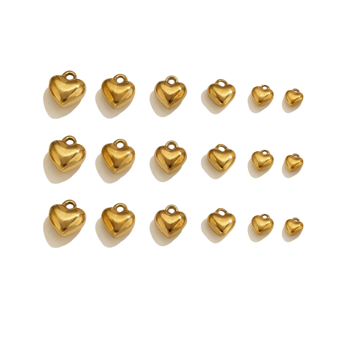 Vintage Fashion Wholesale - 20Pcs 3D Solid Heart Charm 18K