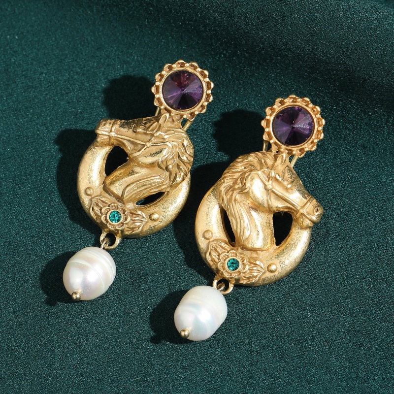 Vintage Purple Crystal Horse H - Vintage Fashion Jewelry Brands ulasan dan harga