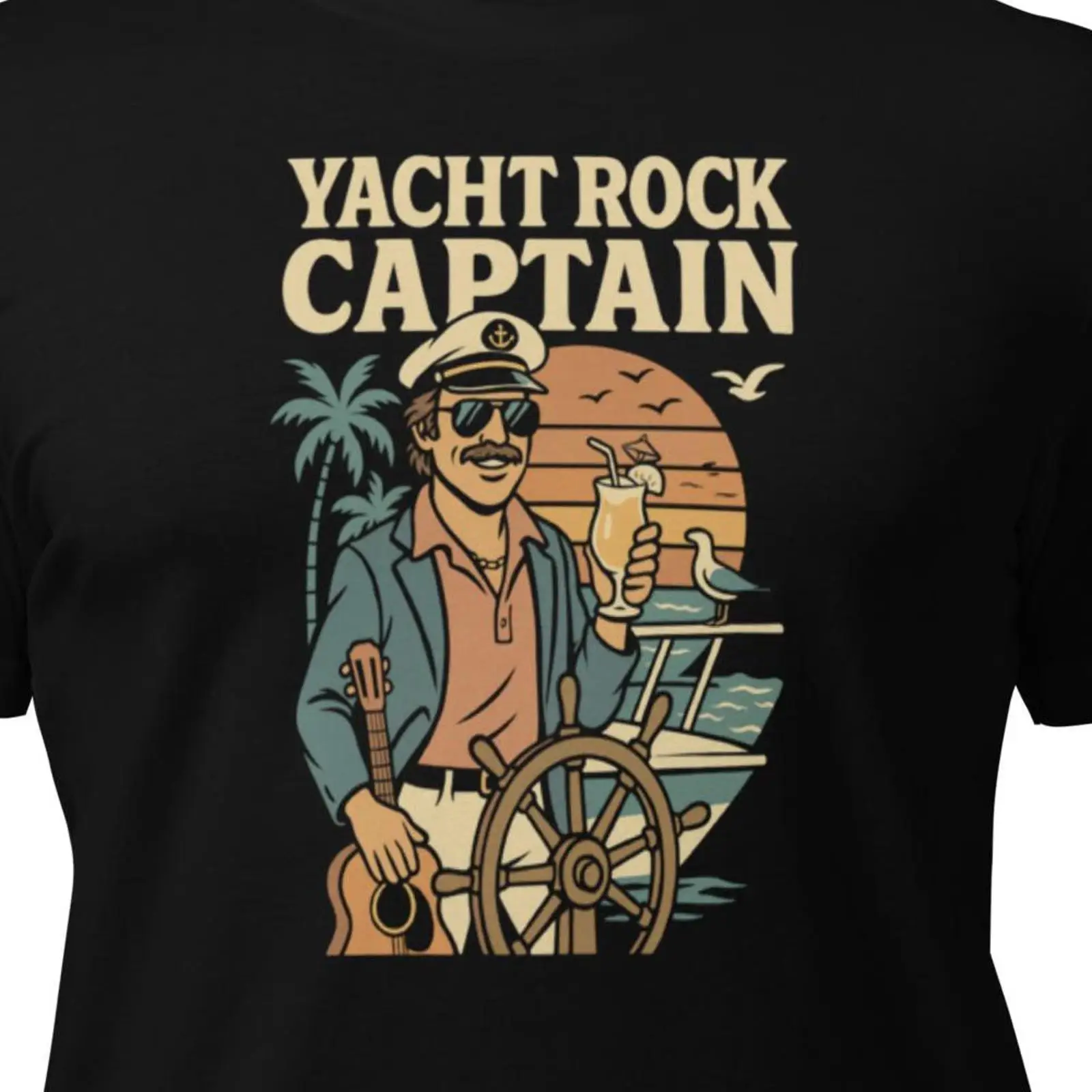 Yacht Rock Captain T Shirt Ret - Vintage Yacht Fashion ulasan dan harga