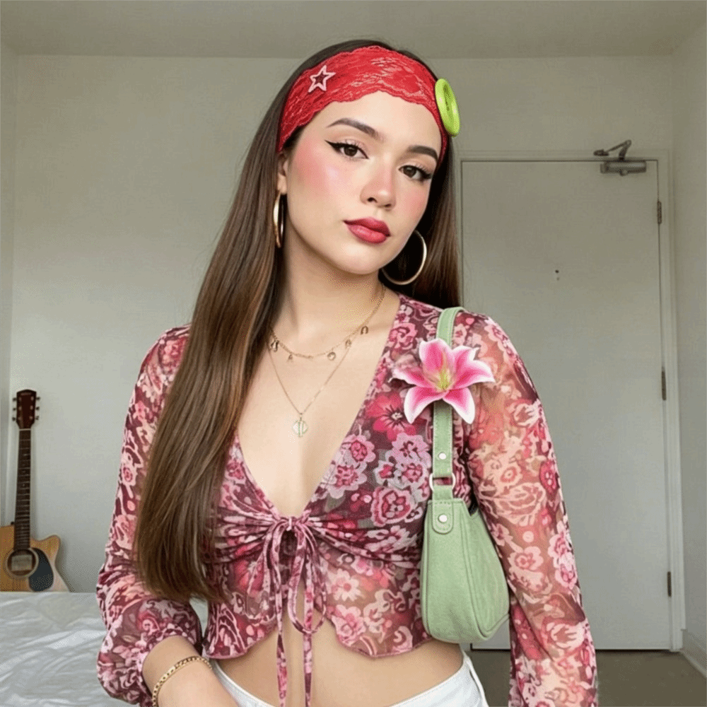 Fashion Plastic Lace Headband  - Vintage Fashion Show ulasan dan harga