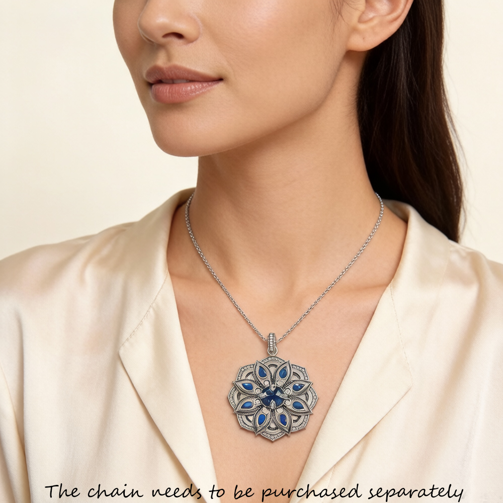 Pendant Blue Lotus Flower,Bran - Vintage Fashion Jewelry Brands ulasan dan harga