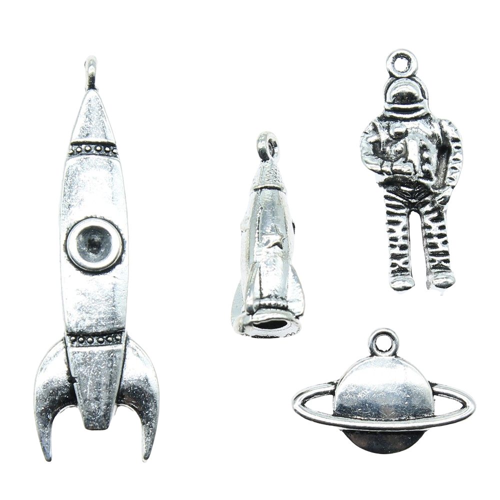10pcs Charms Rocket Antique Si - Vintage Fashion Wholesale ulasan dan harga