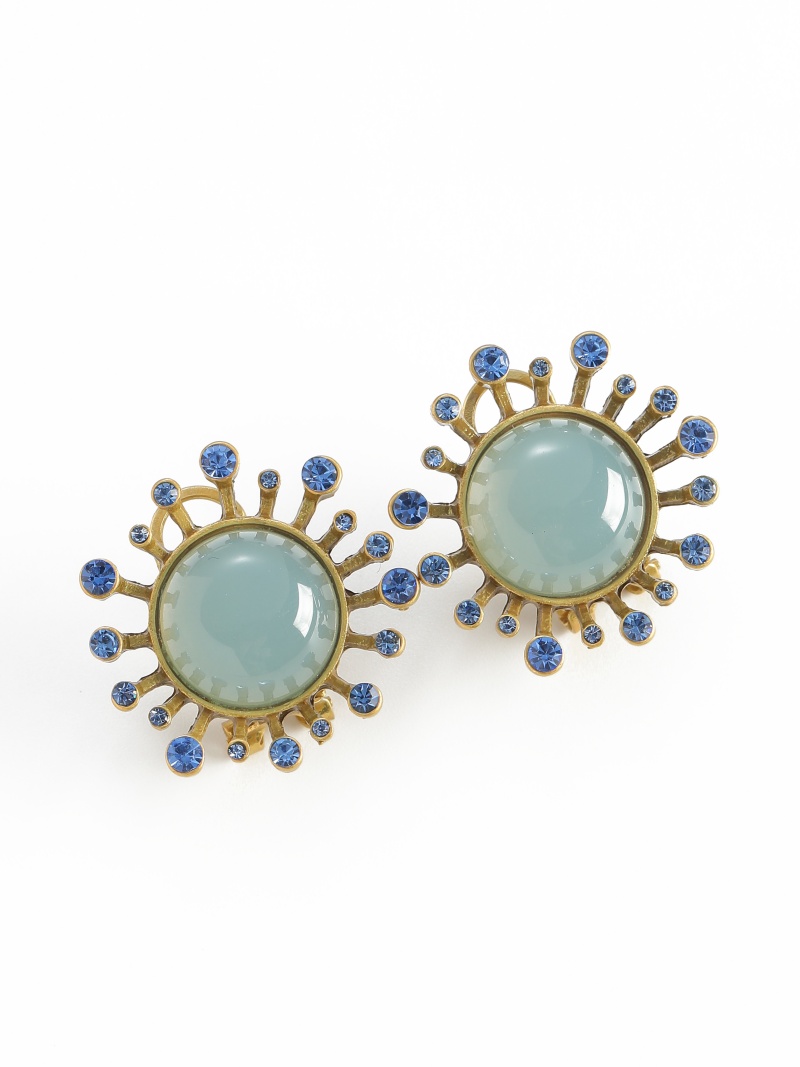 Vintage Green Agate Earrings A - Vintage Fashion Jewelry Brands ulasan dan harga