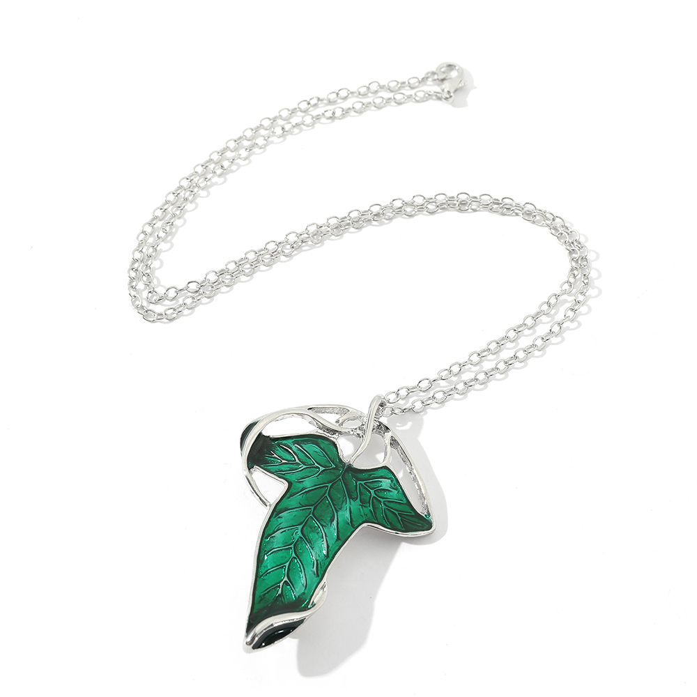 Vintage Green Leaf Pendant Nec - Vintage Fashion Show ulasan dan harga