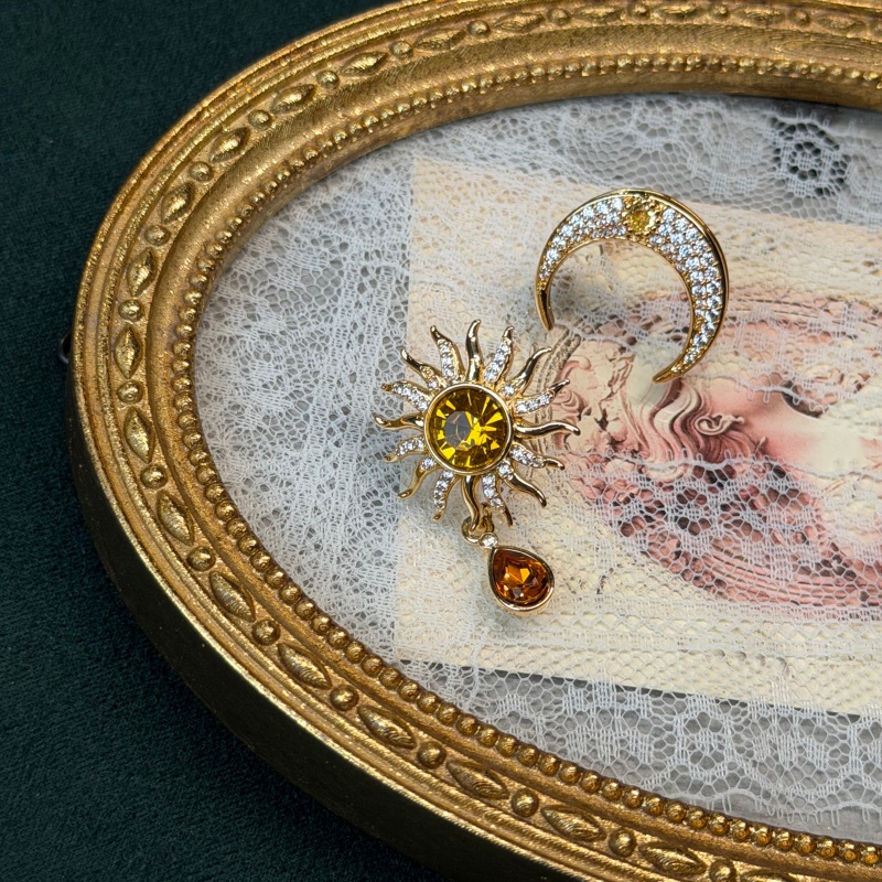Vintage Yellow Crystal Sun Moo - Vintage Fashion Jewelry Brands ulasan dan harga