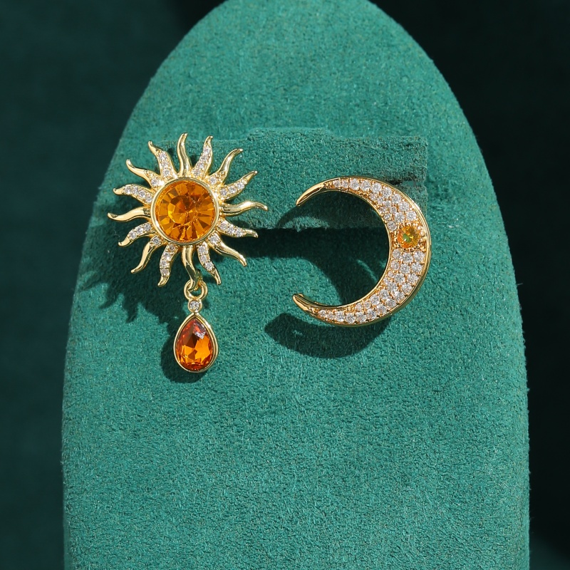 Vintage Yellow Crystal Sun Moo - Vintage Fashion Jewelry Brands ulasan dan harga