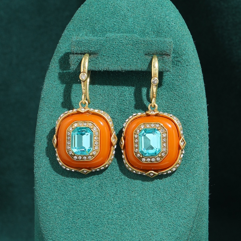 Vintage Blue Crystal Orange Gl - Vintage Fashion Jewelry Brands ulasan dan harga