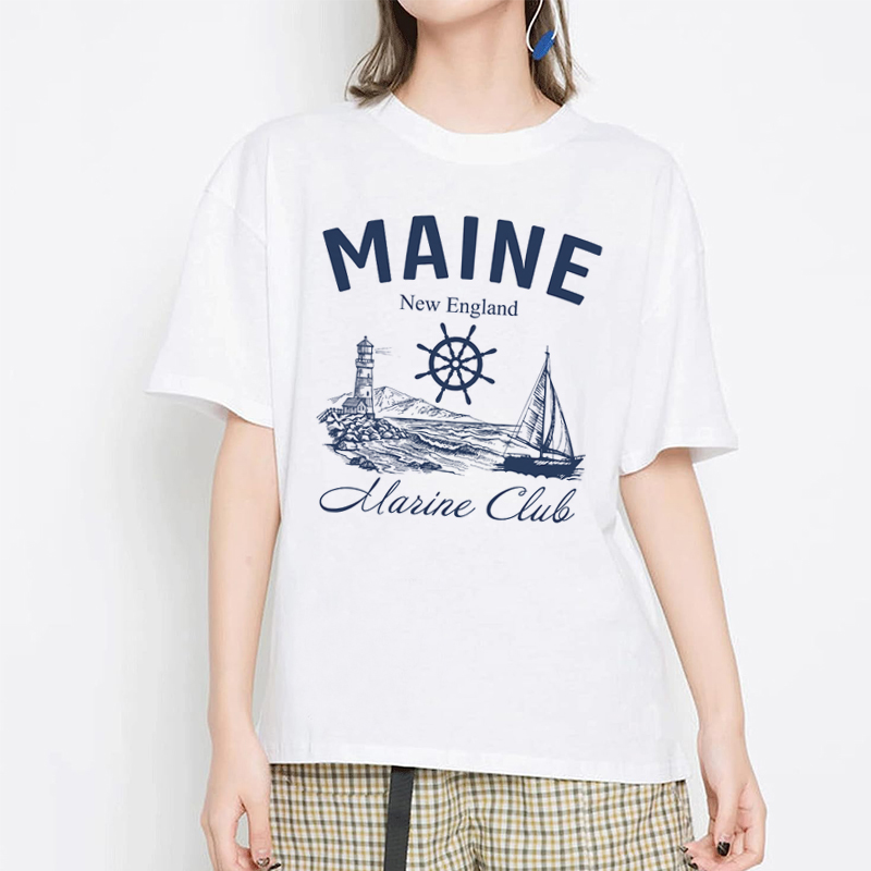 Maine Marine Club Vintage T-Sh - Vintage Yacht Fashion ulasan dan harga