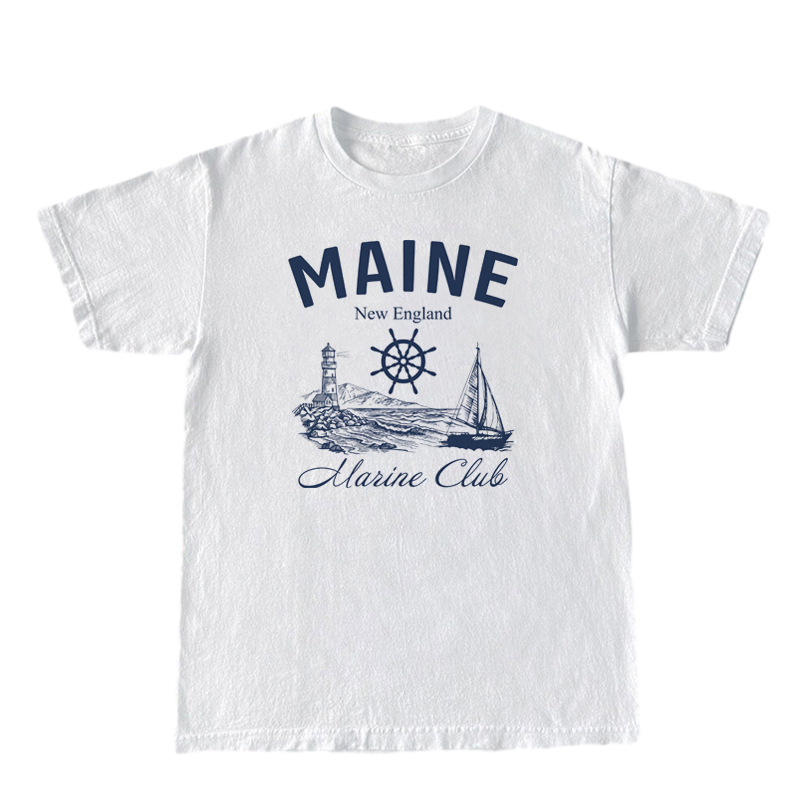 Maine Marine Club Vintage T-Sh - Vintage Yacht Fashion ulasan dan harga
