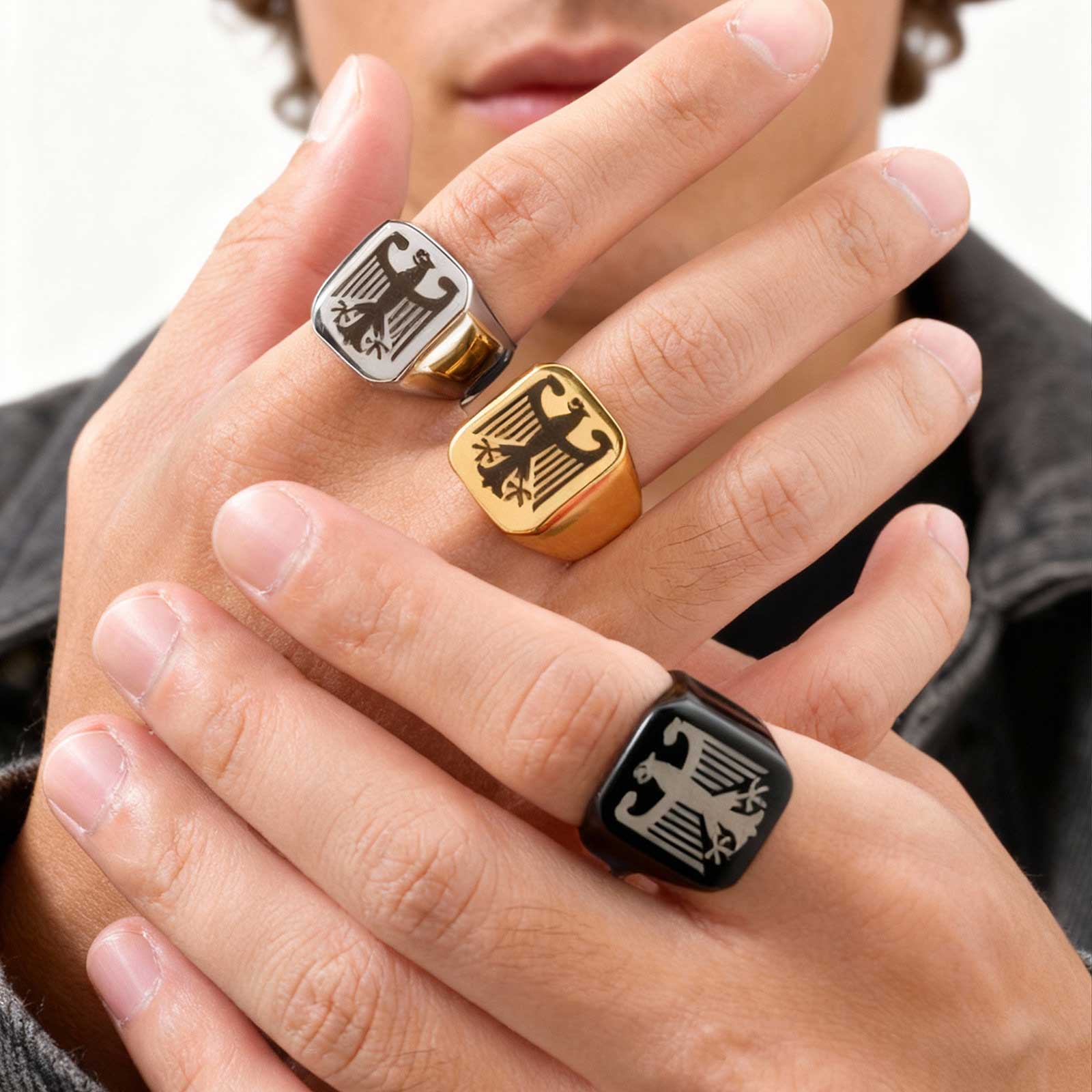 Custom Flying Hawk Eagle Ring  - Vintage Fashion Wholesale ulasan dan harga