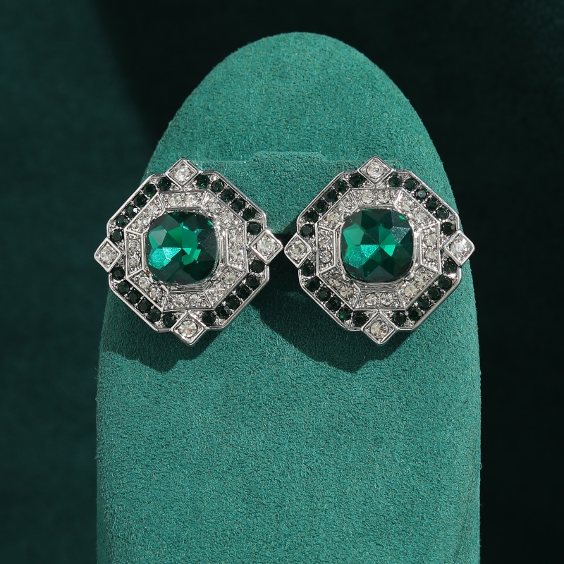 Vintage Square Emerald Crystal - Vintage Fashion Jewelry Brands ulasan dan harga