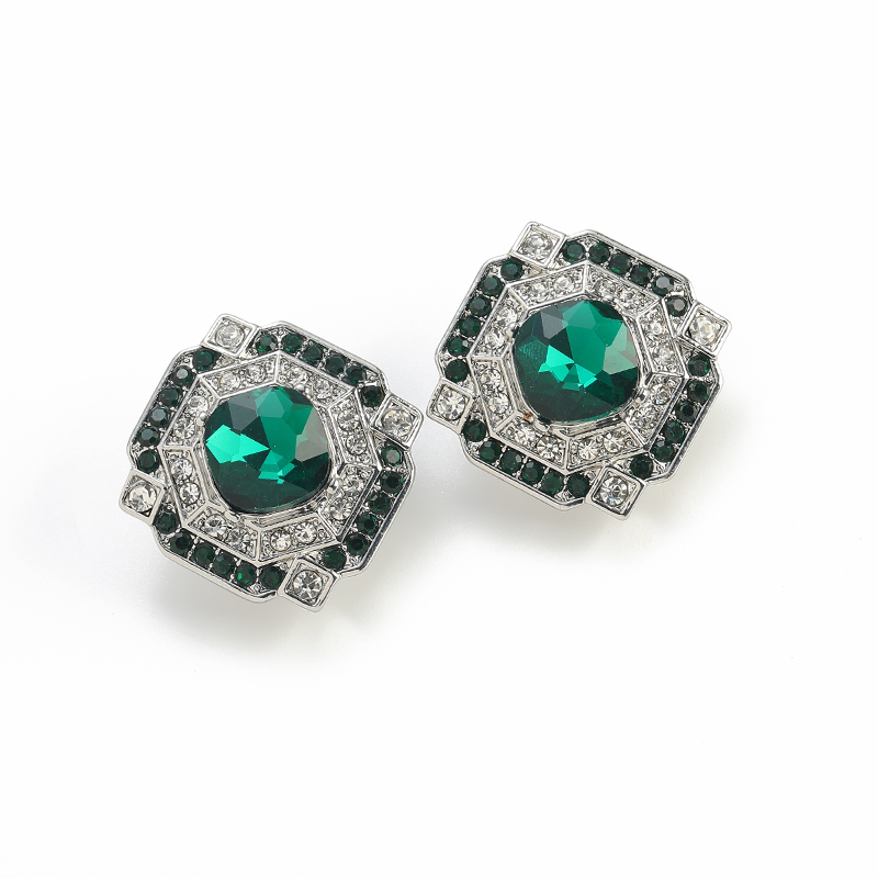 Vintage Square Emerald Crystal - Vintage Fashion Jewelry Brands ulasan dan harga