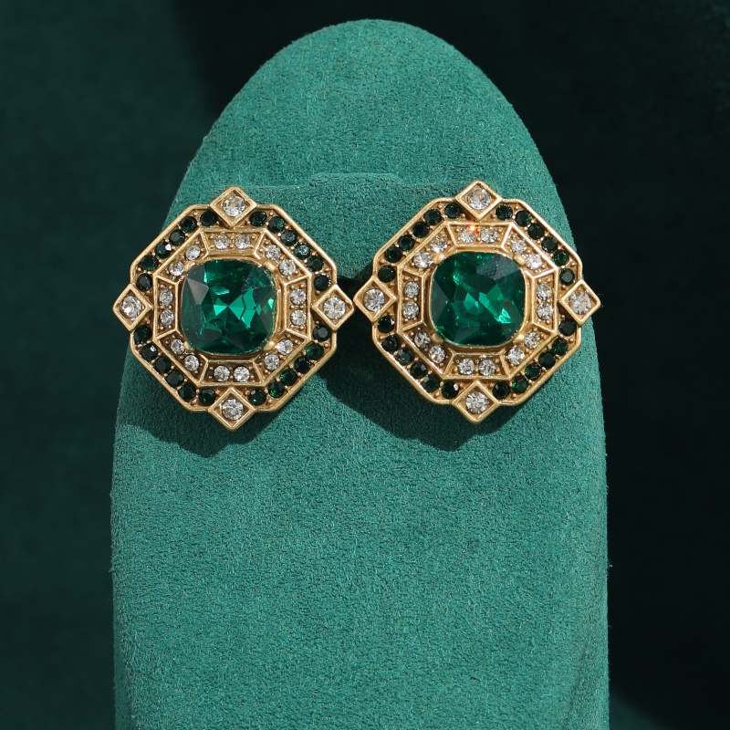 Vintage Square Emerald Crystal - Vintage Fashion Jewelry Brands ulasan dan harga