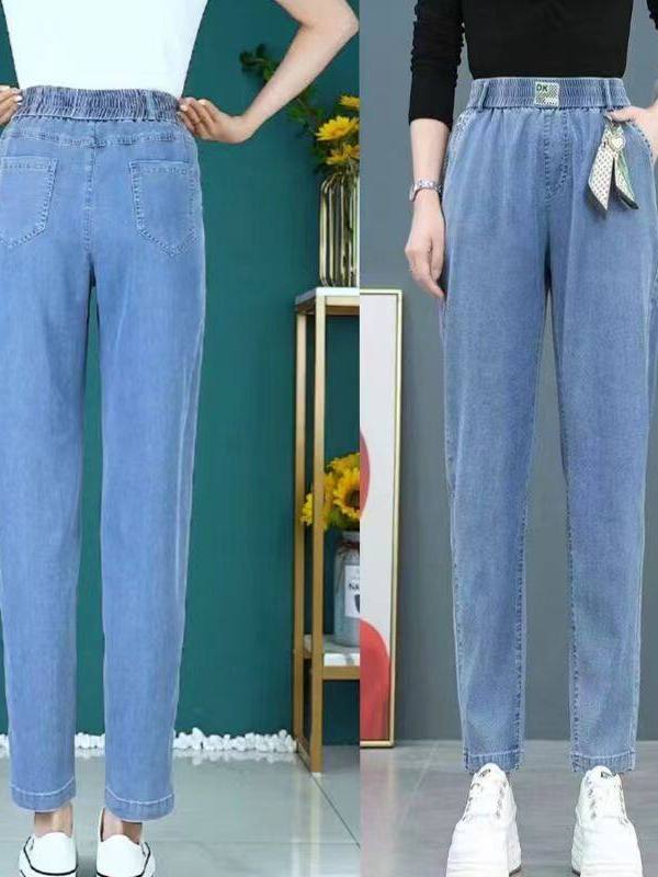High Waist Straight Leg Ice Si - Mom Jean High Rise ulasan dan harga