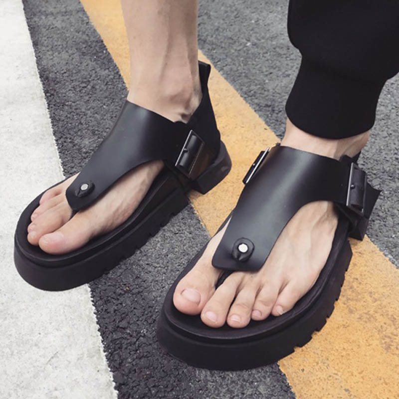 Summer Mens Fashion Thick Plat - Vintage Fashion Rome ulasan dan harga
