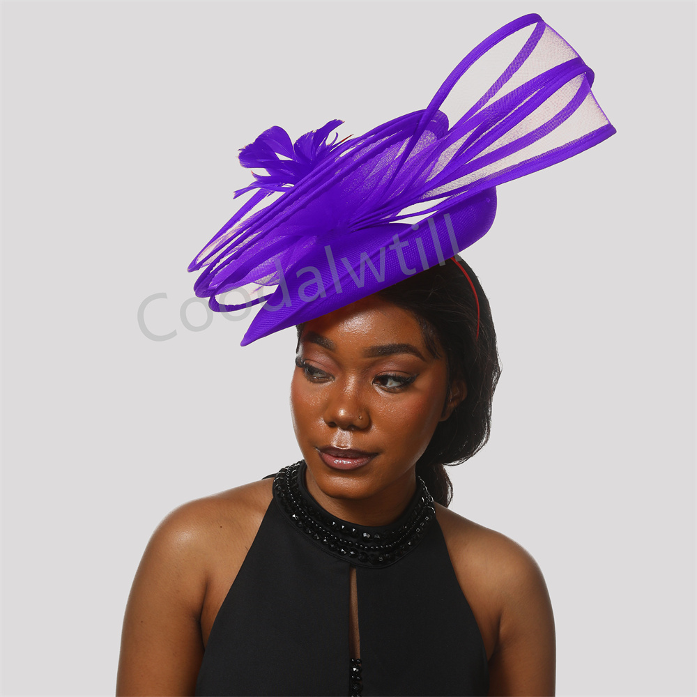 Feather Derby Hat Flower Fasci - Vintage Fashion Show ulasan dan harga