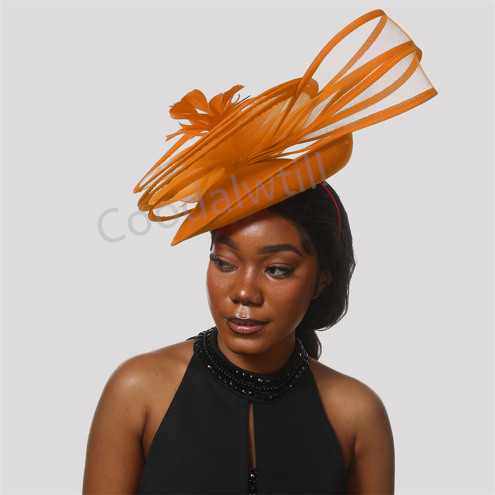Feather Derby Hat Flower Fasci - Vintage Fashion Show ulasan dan harga