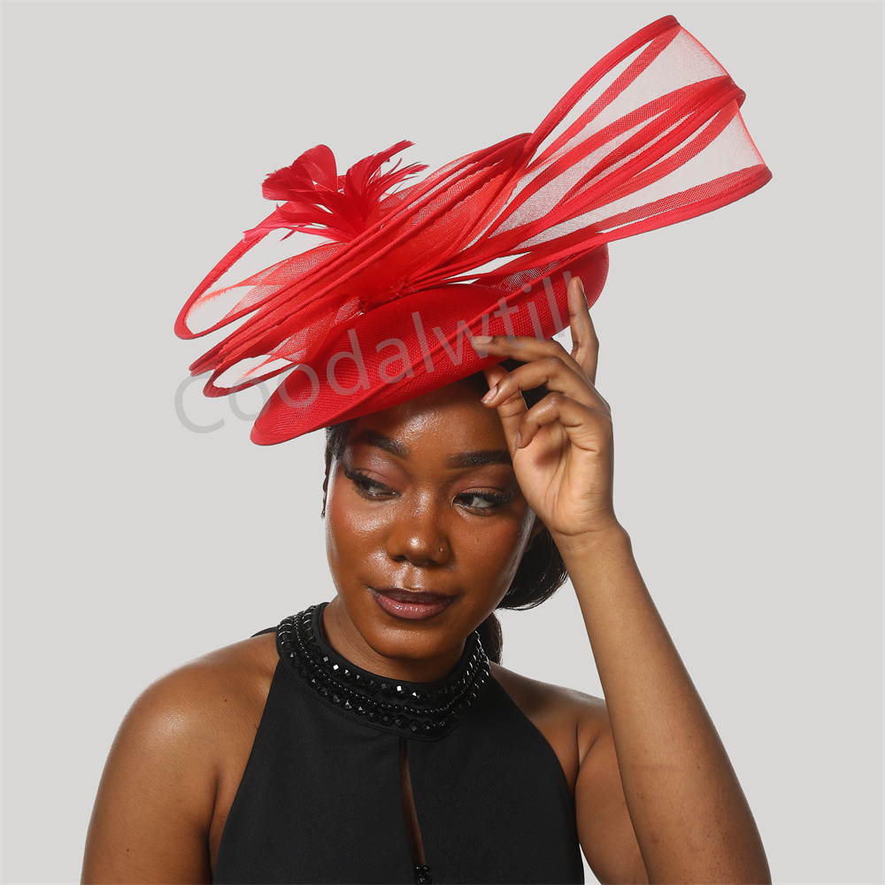 Feather Derby Hat Flower Fasci - Vintage Fashion Show ulasan dan harga
