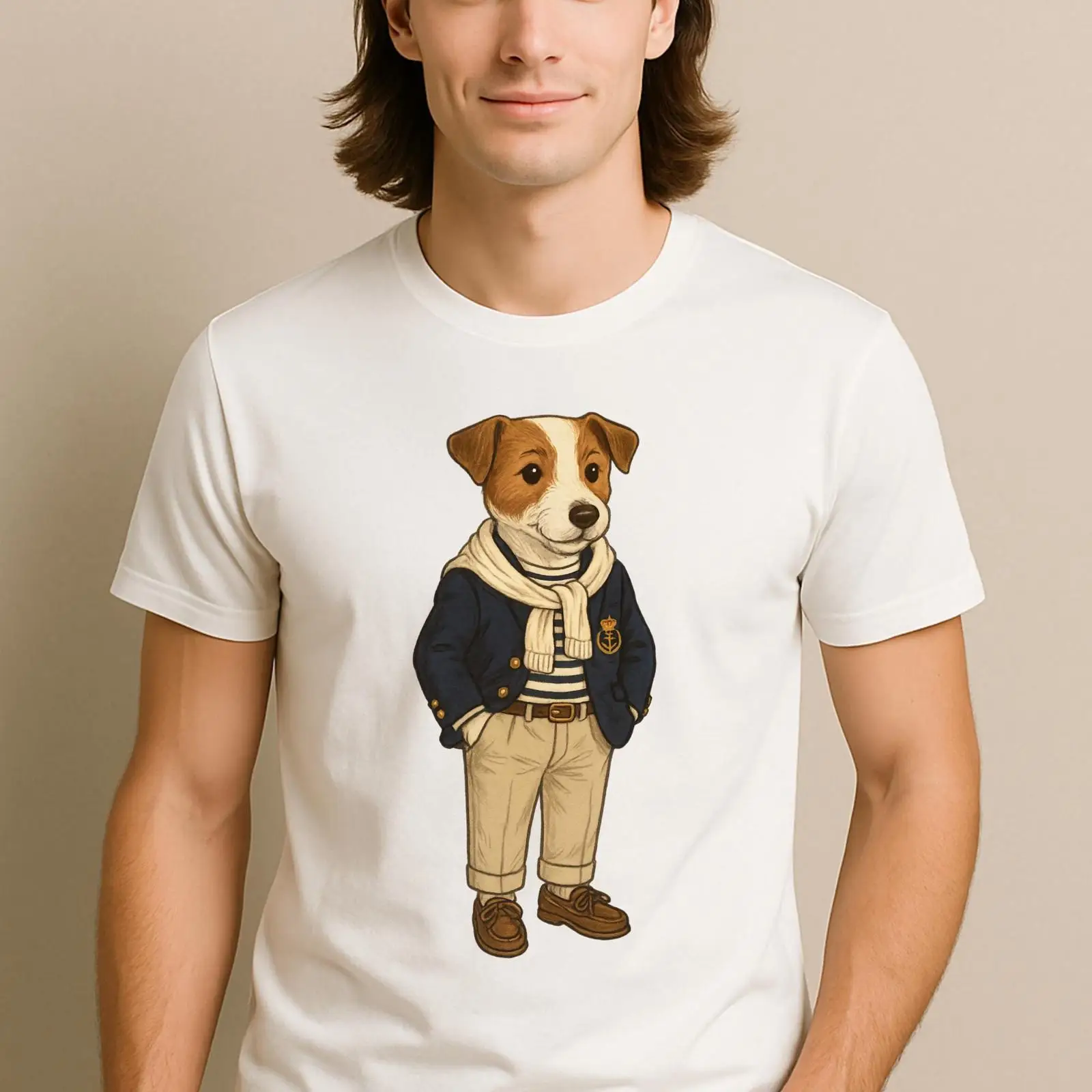 Preppy Jack Russell Terrier T  - Vintage Yacht Fashion ulasan dan harga