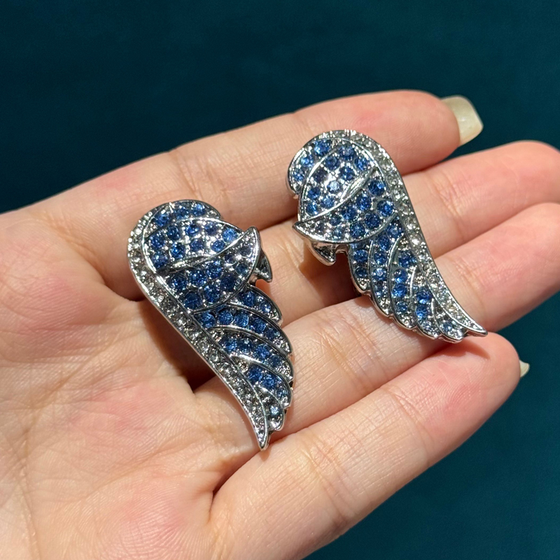 Vintage Angel Wing Blue Earrin - Vintage Fashion Jewelry Brands ulasan dan harga
