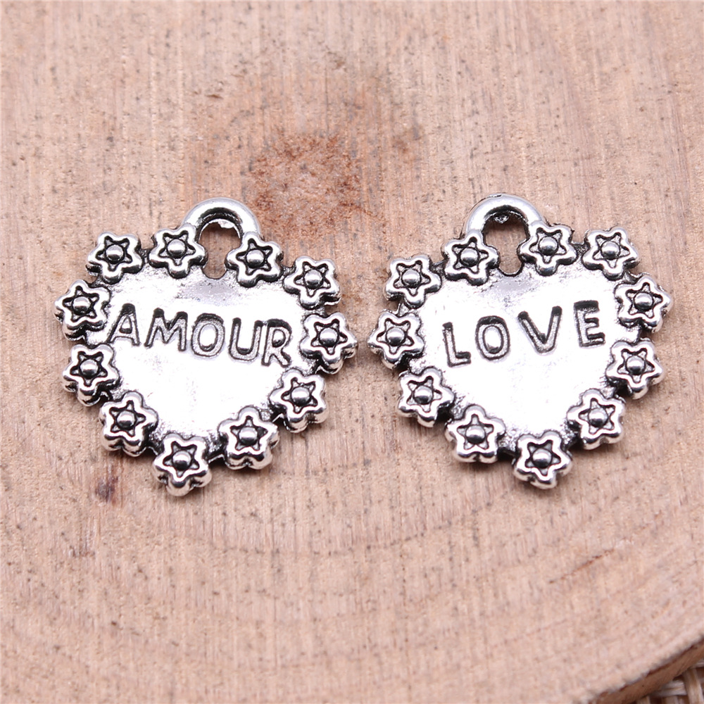 20pcs 16x15mm Antique Silver C - Vintage Fashion Wholesale ulasan dan harga