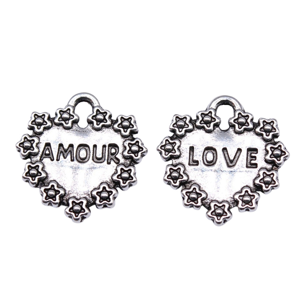 20pcs 16x15mm Antique Silver C - Vintage Fashion Wholesale ulasan dan harga